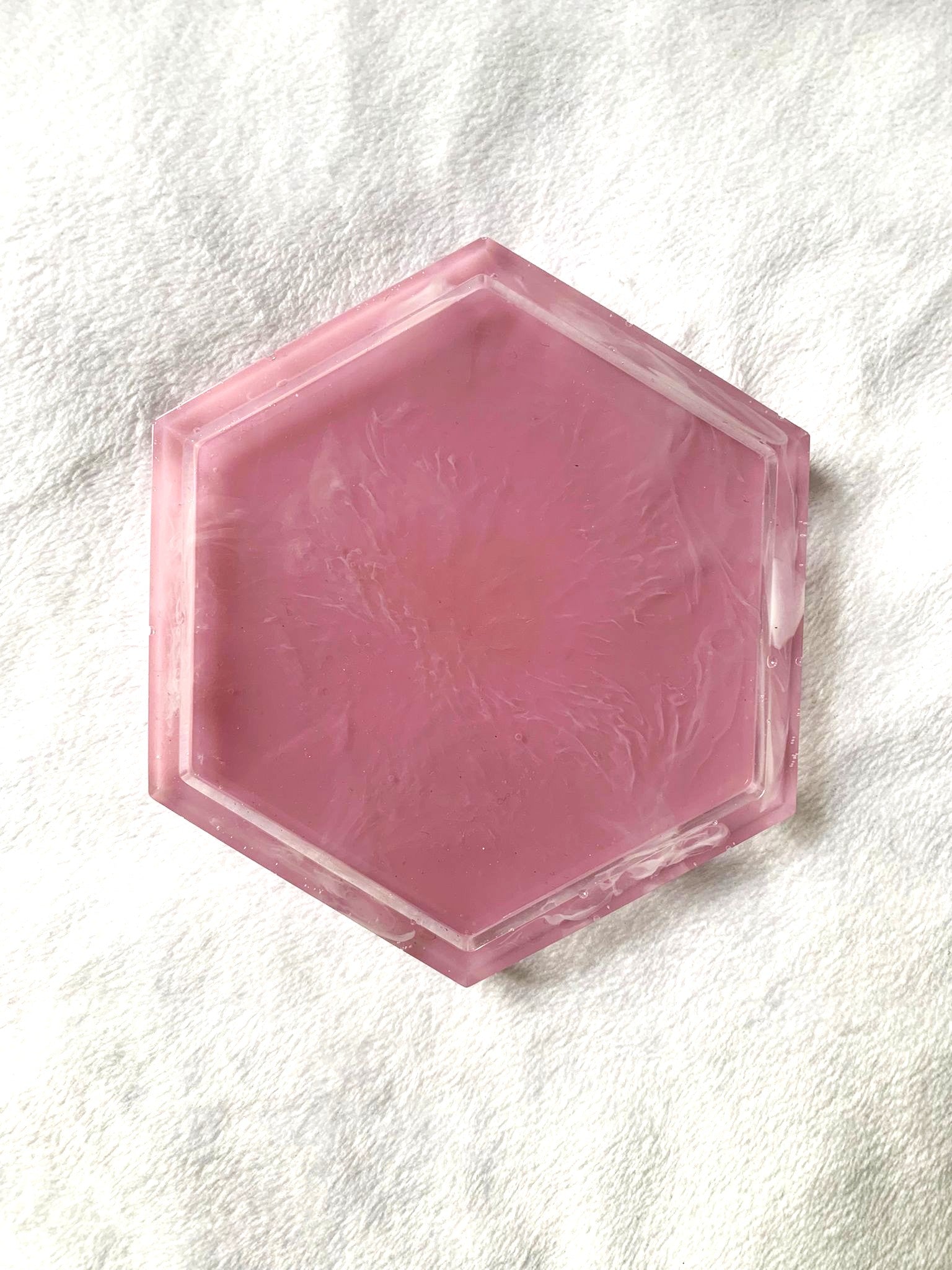 "Soft Pink" Exotic Resin Tile - Six Pack