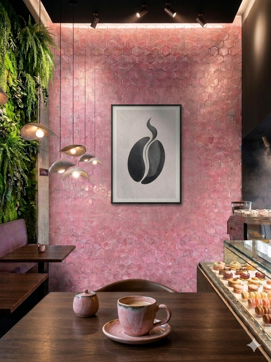 "Soft Pink" Exotic Resin Tile - Six Pack