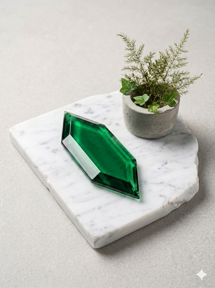 "Soft Green" Exotic Resin Tile - Six Pack