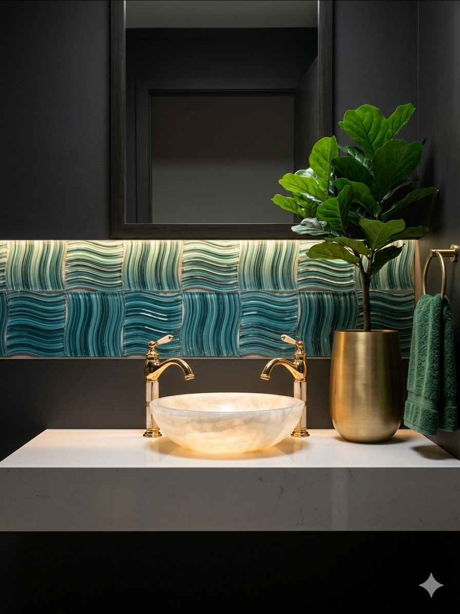 "Waves Shape" Exotic Resin Tile - Six Pack