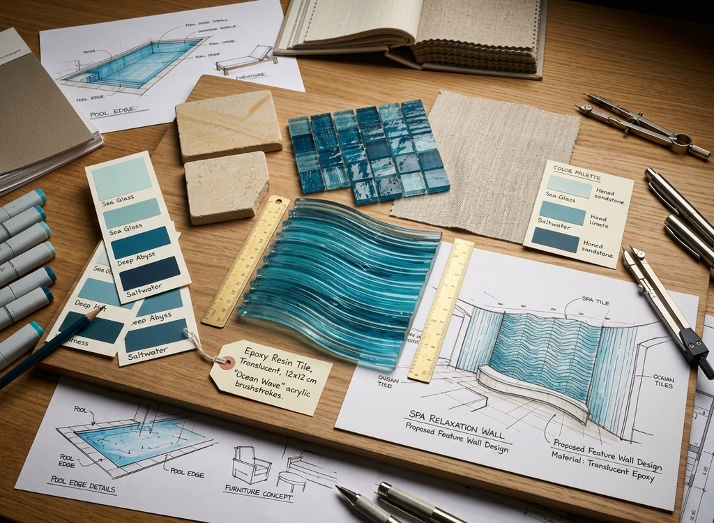 "Waves Shape" Exotic Resin Tile - Six Pack