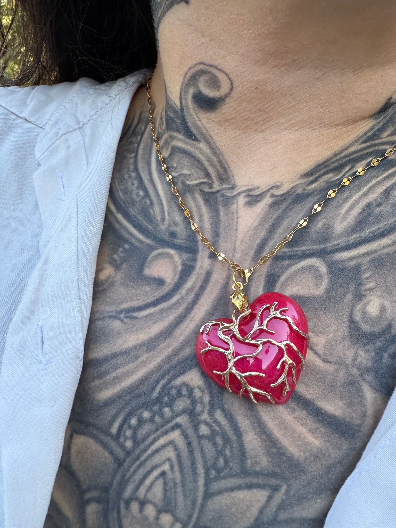 "Love" Exotic Resin Necklace