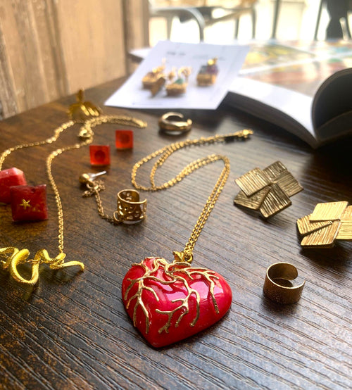 "Hearth" Collection - Exotic resin jewelry